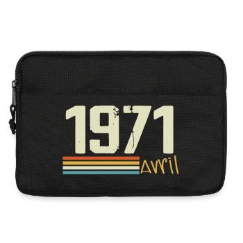 Né en avril 1971 - Sacoche pour ordinateur portable 13 pouces - noir - Devant
