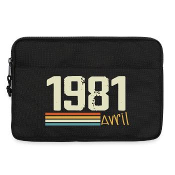 Né en avril 1981 - Sacoche pour ordinateur portable 13 pouces - noir - Devant