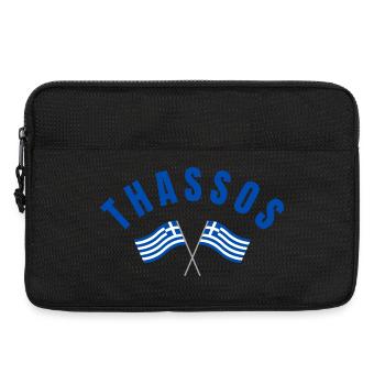 Thassos Drapeaux Grecs Croisés - Sacoche pour ordinateur portable 13 pouces - noir - Devant