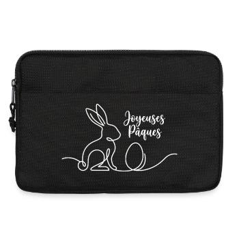 Joyeuses Pâques,Süßes Hasen Oster Shirt, Hoodie - Laptoptasche 13" - Schwarz - Vorne