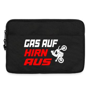 Gas_auf_Hirn_aus - Laptoptasche 13" - Schwarz - Vorne