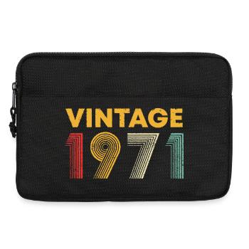 Logo vintage à rayures néon de 1971 - Sacoche pour ordinateur portable 13 pouces - noir - Devant