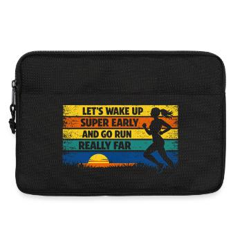 Running Jogging Funny Saying Sunrise Retro - Laptop bag 13" - black - Front