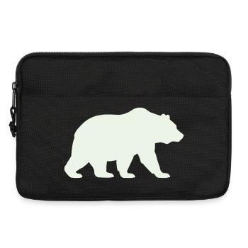 Silhouette d’ours vert doux - Sacoche pour ordinateur portable 13 pouces - noir - Devant