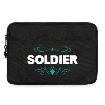 Lettrage des ornements des soldats - Sacoche pour ordinateur portable 13 pouces - noir - Devant