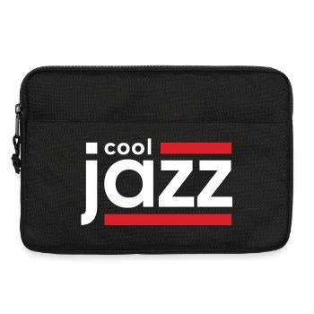 Logo Cool Jazz avec des barres rouges - Sacoche pour ordinateur portable 13 pouces - noir - Devant