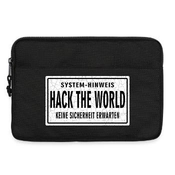 Hack the World – Cyberpunk Warning - Laptoptasche 13" - Schwarz - Vorne