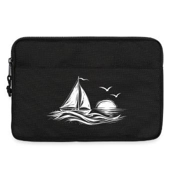 Segelboot am Abend – Silhouette - Laptoptasche 13" - Schwarz - Vorne