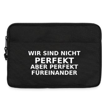 Perfekt füreinander Typo - Laptoptasche 13" - Schwarz - Vorne