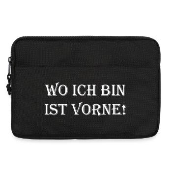 Wo ich bin ist vorne – Distressed Typografie - Laptoptasche 13" - Schwarz - Vorne