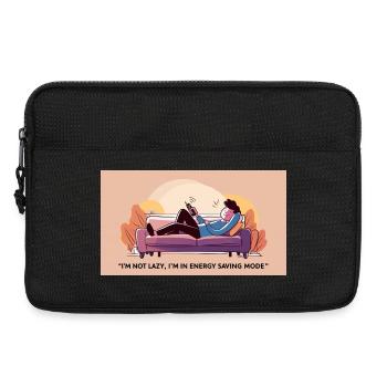 Ich bin nicht faul ich bin im Energiesparmodus - Laptoptasche 13" - Schwarz - Vorne