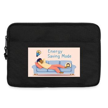 Ich bin nicht faul ich bin im Energiesparmodus - Laptoptasche 13" - Schwarz - Vorne