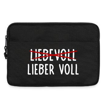 Lieber voll als Liebevoll / Witziger Bier Spruch - Laptoptasche 13" - Schwarz - Vorne
