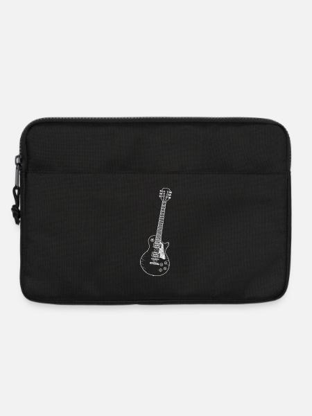 Black and White Guitar Sketch - LesPaul - Laptop bag 13" - black