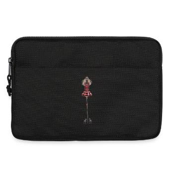 Frauchen Hunde Karikatur Hundebesitzer Vierbeiner - Laptoptasche 13" - Schwarz - Vorne