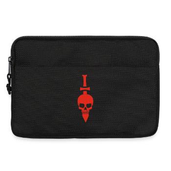 Roter Schädel und Schwert - Laptoptasche 13" - Schwarz - Vorne