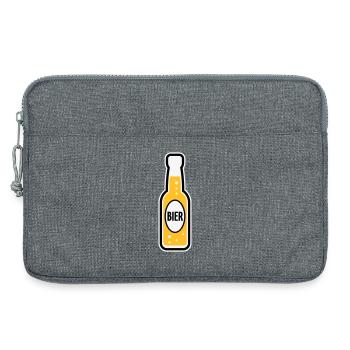 Bierflasche (Bier / Bierchen / POS 3C) - Laptoptasche 13" - Grau meliert - Vorne
