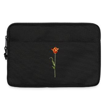 Evening tulip with warm colour gradient - Laptop bag 13" - black - Front