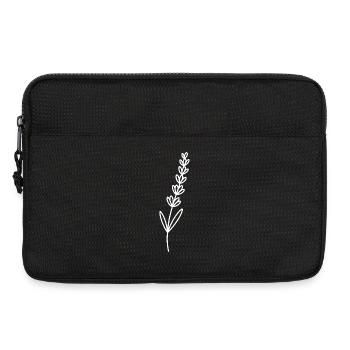 Lavender Lines: Minimalist Flowers - Laptop bag 13" - black - Front