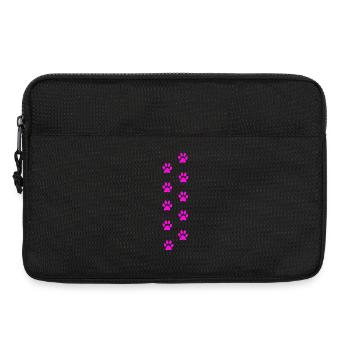 Motif d’empreintes de pattes de chat roses - Sacoche pour ordinateur portable 13 pouces - noir - Devant