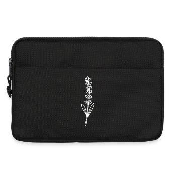 Lavender Line Art Bouquet - Laptop bag 13" - black - Front