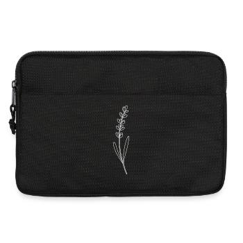 Lavender Line Drawing - Laptop bag 13" - black - Front