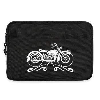 Vintage-Motorrad mit ornamentalem Filigran - Laptoptasche 13" - Schwarz - Vorne