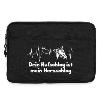 hufschlag pferd herzschlag Spruch horses heartbeat - Laptoptasche 13" - Schwarz - Vorne