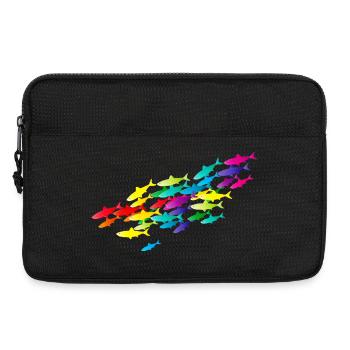 essaim de poisson coloré dans les couleurs vives - Sacoche pour ordinateur portable 13 pouces - noir - Devant