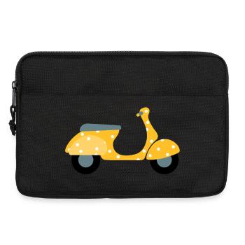 Roller Dots gelb Muster Punkte Urlaub Sommer Fun - Laptoptasche 13" - Schwarz - Vorne