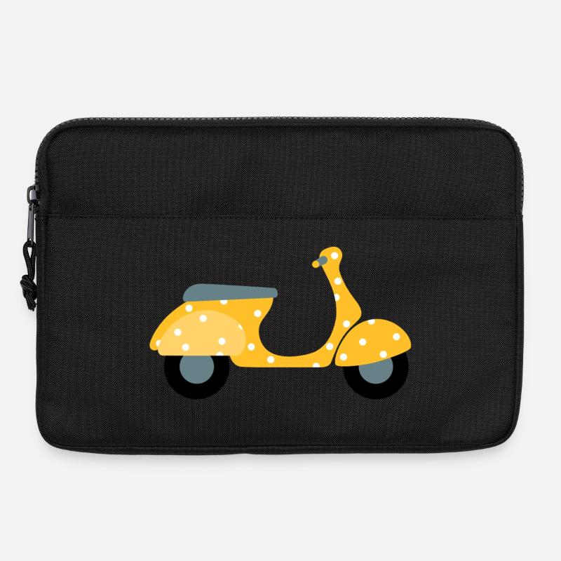 Roller Dots gelb Muster Punkte Urlaub Sommer Fun - Laptoptasche 13" - Schwarz