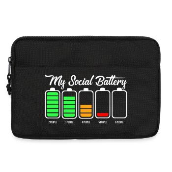 My Social Battery Icon Tee - Laptop bag 13" - black - Front