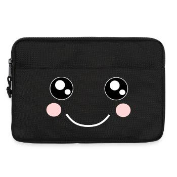 Kawaii, yeux, visage - Sacoche pour ordinateur portable 13 pouces - noir - Devant