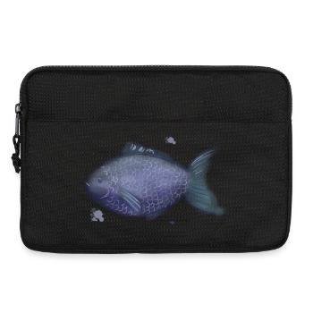 Azurblauer Korallenfisch in violetten Schuppen - Laptoptasche 13" - Schwarz - Vorne