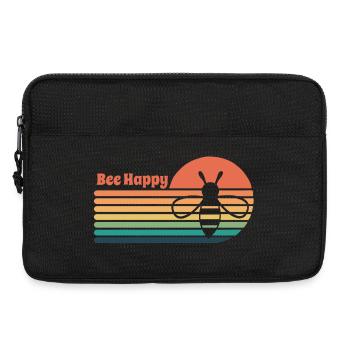 Vintage Sonnenuntergang mit Biene und Spruch - Laptoptasche 13" - Schwarz - Vorne