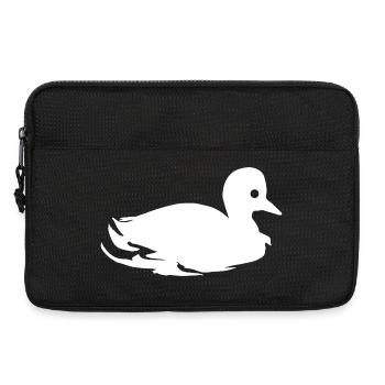 Stockente, Entensilhouette im Wasser - Laptoptasche 13" - Schwarz - Vorne
