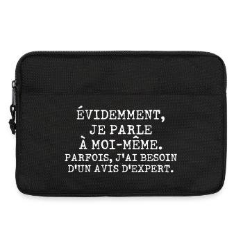 Évidemment, je parle à moi-même - Sacoche pour ordinateur portable 13 pouces - noir - Devant
