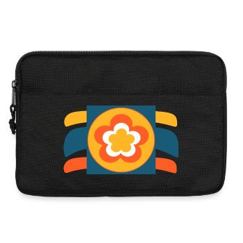 70s Flower Pattern Retro Hippie Festival - Laptop bag 13" - black - Front