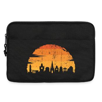 Goldener Sonnenuntergang Stadtbild Silhouette - Laptoptasche 13" - Schwarz - Vorne
