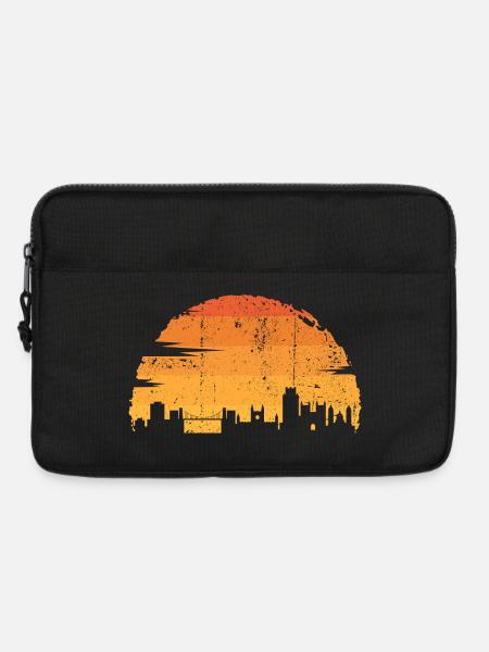 Sunset City Skyline Silhouette - Laptop bag 13" - black
