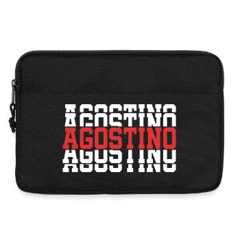 Agostino t-shirt stacked text gift t-shirt - Laptop bag 13" - black - Front