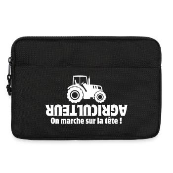 agriculteur, fermier, paysan, tracteur - Sacoche pour ordinateur portable 13 pouces - noir - Devant