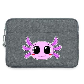 Axolotl Tête Motif Enfants Mignon - Sacoche pour ordinateur portable 13 pouces - gris chiné - Devant