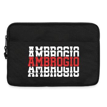 t-shirt Ambrogio gift t-shirt stacked text - Laptop bag 13" - black - Front