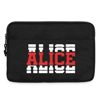 T-Shirt Alice T-Shirt Geschenkidee gestapelter Text - Laptoptasche 13" - Schwarz - Vorne