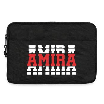 Amira T-Shirt T-Shirt Geschenkidee gestapelter Text - Laptoptasche 13" - Schwarz - Vorne