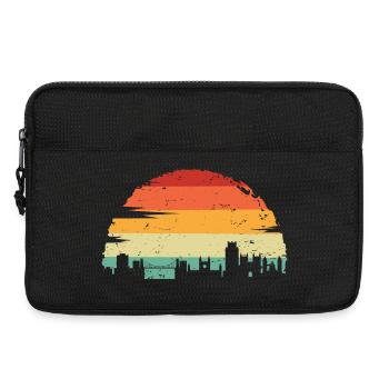 Sonnenuntergang Skyline Silhouette - Laptoptasche 13" - Schwarz - Vorne