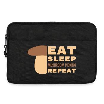 Eat, sleep, mushroom picking, repeat - Laptop bag 13" - black - Front