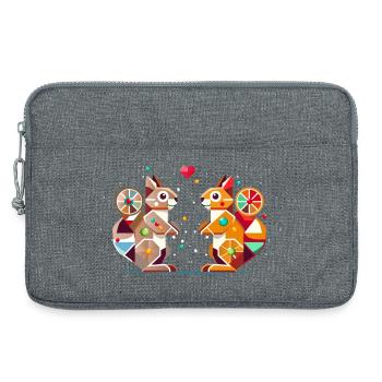 Two squirrels with heart colorful eye-catcher - Laptop bag 13" - heather grey - Front