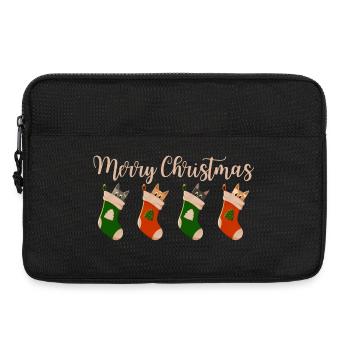 Joyeux Noël - Chats pour Noël - Sacoche pour ordinateur portable 13 pouces - noir - Devant